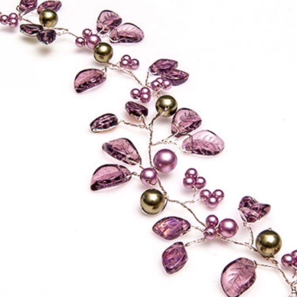 Purple Bridal Hair Vine.